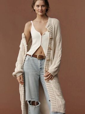 Anthropologie x Pilcro Cable Knit Toggle Cardi • $248 • Small (Fits Medium)